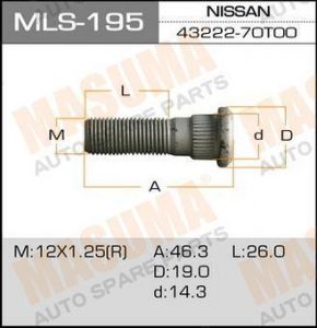 Купить MASUMA MLS-195 Шпилька колесная M12х1,25х46,6