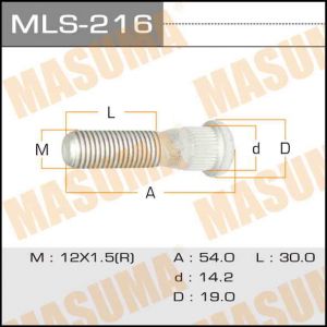 Купить MASUMA MLS-216 Шпилька колесная M12х1,5х53,9