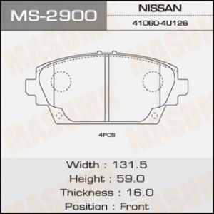 Купить MASUMA MS2900 колодки тормозные P1