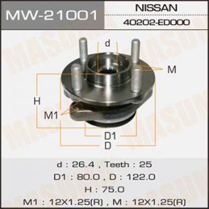 Купить MASUMA MW21001 Ступица колеса передн с ABS NISSAN: Tiida 07- / Cube 10 *_