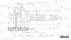 Купить MILES GA20044 ШРУС наружный CHEVROLET AVEO 1.2/1.4 02- (с ABS) (GKN 303900) GA20044