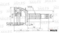 Купить MILES GA20082 шрус NEXIA 1.5 95-08 наружный