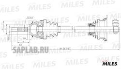 Купить MILES GC01112 Привод в сборе левый без ABS RENAULT LOGAN (GKN 304508) GC01112