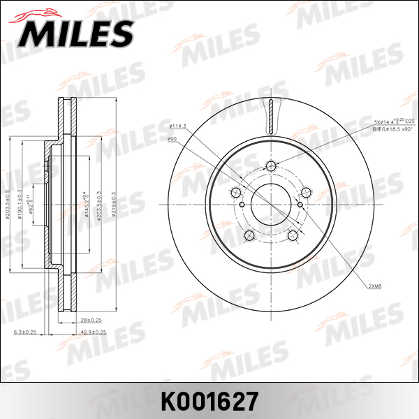 Купить MILES K001627 Диск торм