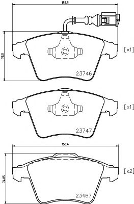 Купить MINTEX MDB2664 Колодки VW T5 1.9-2.3-3.2 FR с датчиком