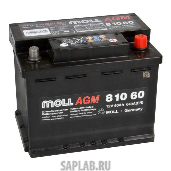 Купить MOLL 81060 Аккумулятор MOLL AGM 60R Start-Stop 640A 242x175x190 81060