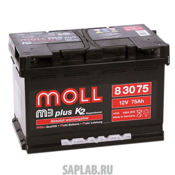 Купить MOLL 83075 Аккумулятор MOLL M3plus 75R 680A 276x175x190 83075