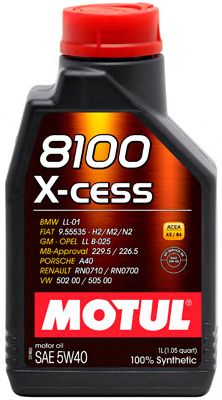 Купить MOTUL 102870 Масло моторное Motul 5W-40 8100 X-cess 5L
