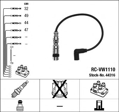 Купить NGK 44316 Провода высоковольтные RCVW1110