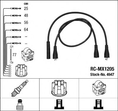Купить NGK 4947 Провода высоковольтные RCMX1205