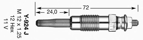 Купить NGK 7906 Свеча накаливания Y-924J DP1 7906