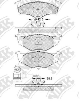 Купить NIBK PN0113W Колодки тормозные дисковые (с датчиком износа) PN0113W