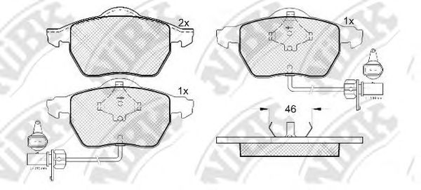 Купить NIBK PN0188W Колодки тормозные дисковые (с датчиком износа) AUDI A4 (B5-B7), A6 (C5-C6), VW PASSAT (3B_) PN0188W