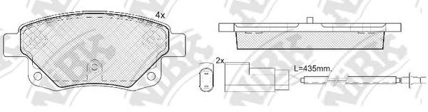 Купить NIBK PN0431W Колодки тормозные дисковые (с датчиком износа) FORD TRANSIT 06- PN0431W