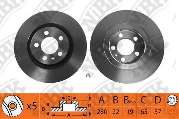 Купить NIBK RN1083 Диск тормозной AUDI A3 96-/SKODA OCTAVIA 96-/VW BORA/GOLF IV/V передний D280мм RN1083