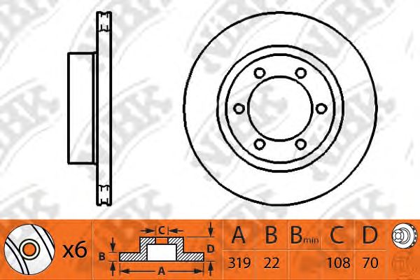 Купить NIBK RN1128 Диск тормозной LAND CRUISER (J90) 3.0-3.4 96- передний RN1128