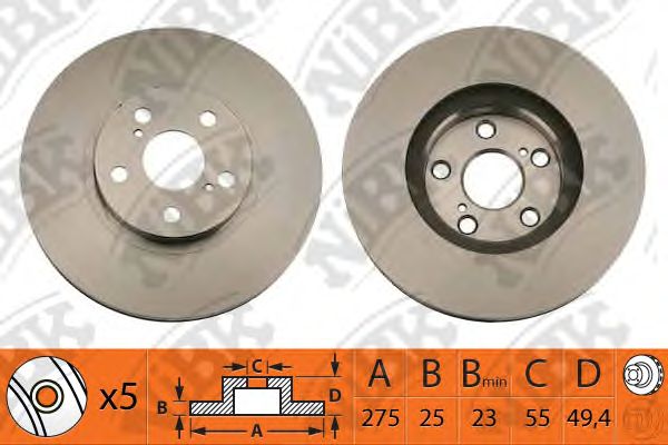 Купить NIBK RN1142 Диск тормозной TOYOTA CELICA 1999-2005 RN1142
