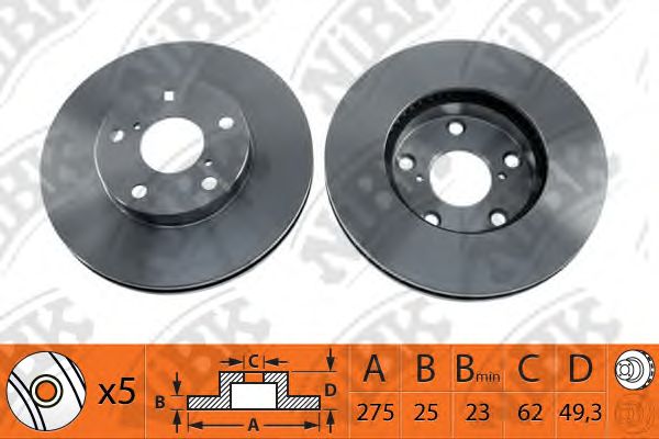 Купить NIBK RN1143 Диск тормозной TOYOTA RAV 4 II 1.8/2.0 00-06 передний RN1143
