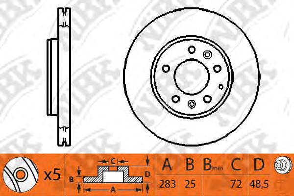Купить NIBK RN1195 Диск тормозной MAZDA 6 2.0-2.3 02- передний RN1195