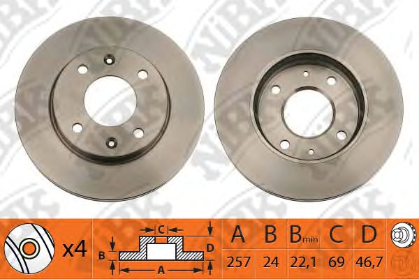 Купить NIBK RN1230 Диск тормозной HYUNDAI ELANTRA 00-/LANTRA/MATRIX 01-/KIA CERATO 1.6 06- передний RN1230