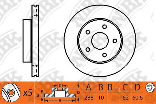 Купить NIBK RN1251 Диск тормозной LEXUS RX 2000-2003 RN1251