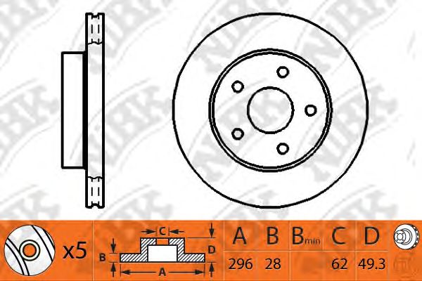 Купить NIBK RN1258 Диск тормозной LEXUS IS I/II/III RN1258