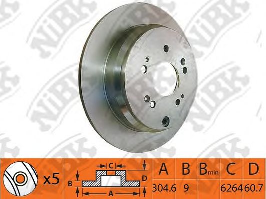 Купить NIBK RN1259 Диск тормозной HONDA CR-V II 02-06 задний RN1259