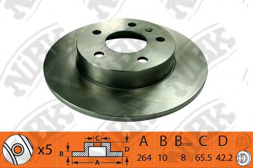 Купить NIBK RN1380 Диск тормозной OPEL ASTRA 98-/MERIVA 03-/ZAFIRA 99- задний RN1380