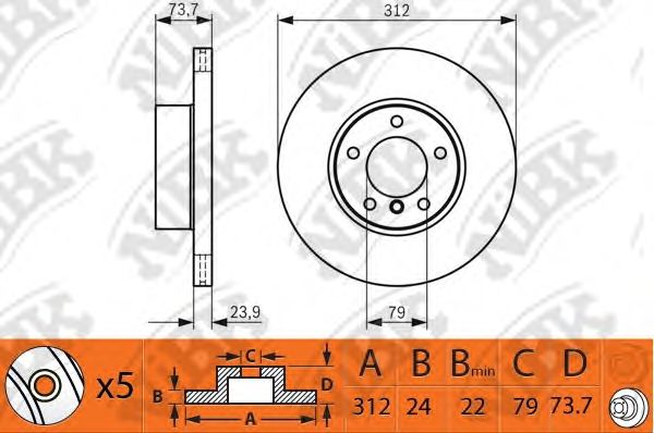 Купить NIBK RN1398 Диск тормозной BMW 3 E90/91/92 2.0-2.5 05-/X1 E84 2.0 09- RN1398