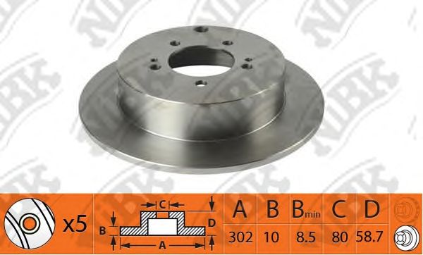 Купить NIBK RN1404 Диск тормозной задний CITROEN C-CROSSER/MITSUBISHI OUTLANDER/ASX/PEUGEOT 4007 RN1404
