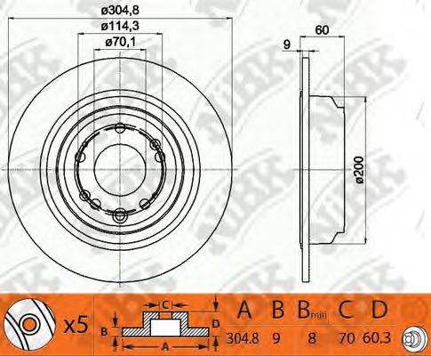 Купить NIBK RN1407 Диск тормозной задний HONDA ACCORD 2.4 08- D305мм RN1407