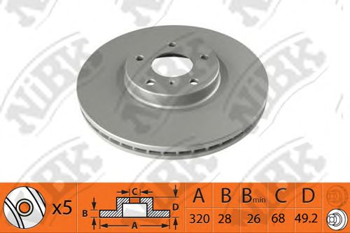 Купить NIBK RN1423 Диск тормозной передний NISSAN MURANO 3.5 05/INFINITI FX35/FX45 05 RN1423