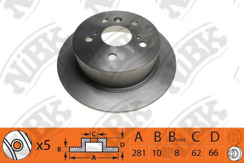 Купить NIBK RN1432 Диск тормозной задний TOYOTA CAMRY (V40, V50) RN1432