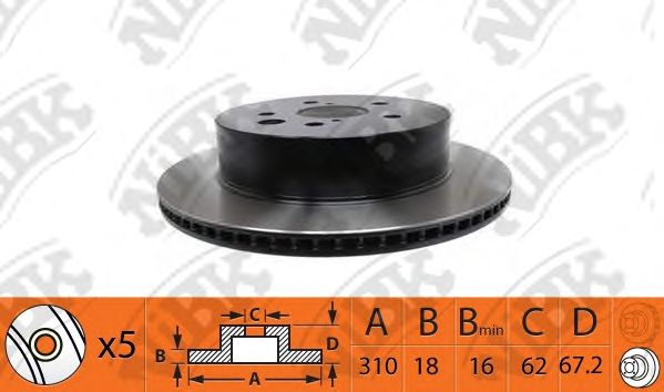 Купить NIBK RN1439 Диск тормозной задний LEXUS GS300/GS450H 05-/IS250 06 RN1439
