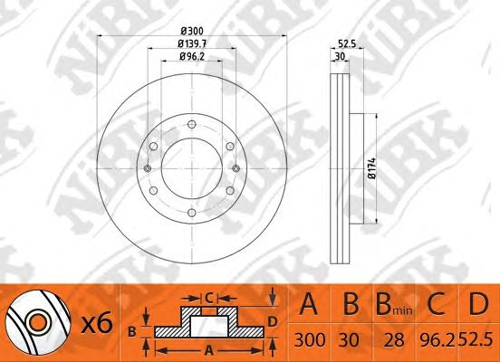 Купить NIBK RN1457 Диск тормозной HYUNDAI H1 Starex 08- RN1457