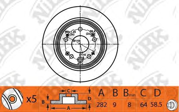 Купить NIBK RN1460 Диск тормозной задний 42510S9AN00