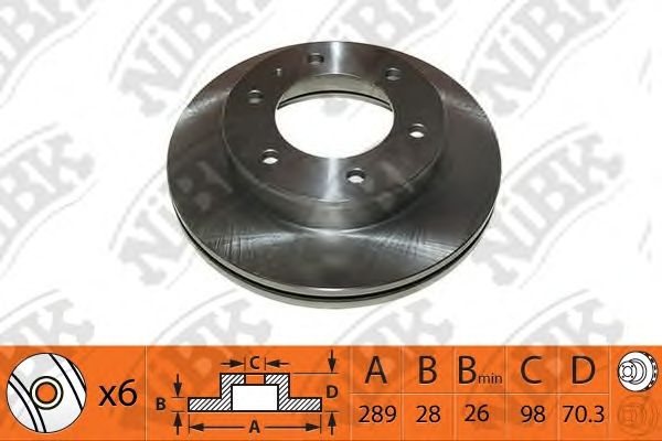 Купить NIBK RN1465 Диск тормозной FORD RANGER 05-/MAZDA B-SERIE 99-/BT-50 06- RN1465