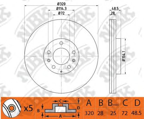 Купить NIBK RN1503 Диск тормозной MAZDA CX-7/CX-9 07- RN1503