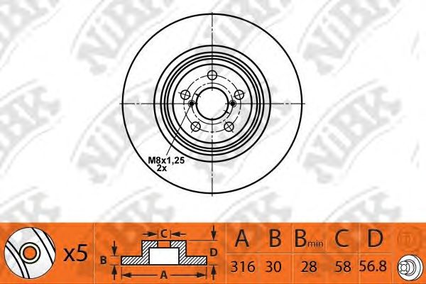 Купить NIBK RN1507 Диск тормозной SUBARU LEGACY 2.0-3.0 03-/OUTBACK 3.6 09- RN1507
