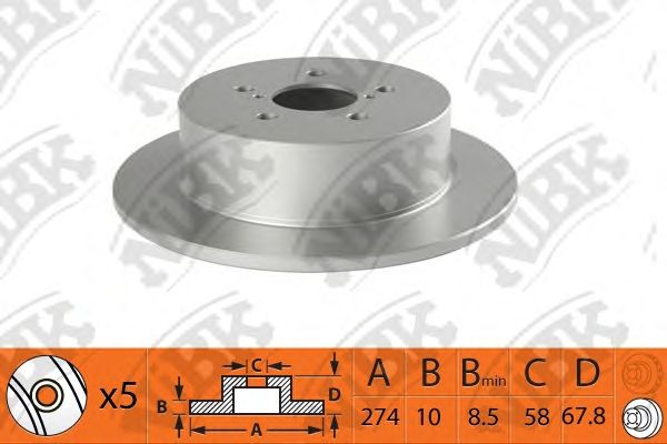 Купить NIBK RN1509 Диск тормозной SUBARU OUTBACK 2003-2009 RN1509