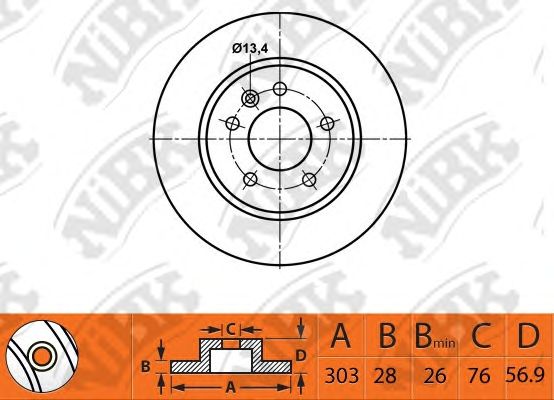 Купить NIBK RN1511 RN1511 диск тормозной передний!\ VW Amarok 2.0 10>