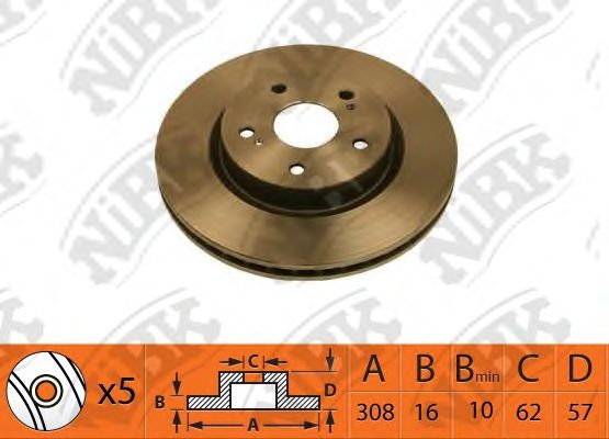 Купить NIBK RN1522 Диск тормозной SUZUKI GRAND VITARA 2005-2015 RN1522