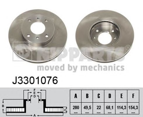 Купить NIPPARTS J3301076 ТОРМОЗНЫЕ ДИСКИ_