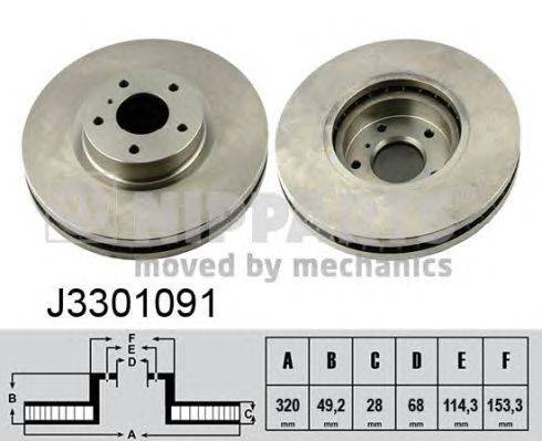 Купить NIPPARTS J3301091 Диск тормозной NIPPARTS, передний / 40206EG000 /_