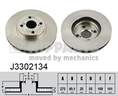Купить NIPPARTS J3302134 Диск тормозной передний (Мин 2 шт)