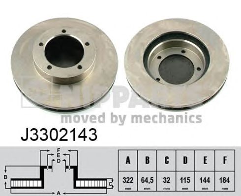 Купить NIPPARTS J3302143 Диск тормозной передний D322 4351260141 4351260140