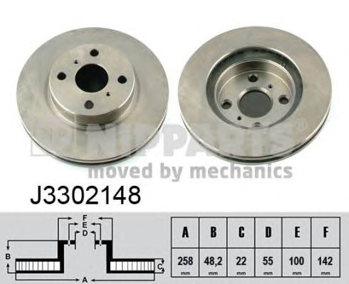 Купить NIPPARTS J3302148 ДИСК ТОРМОЗНОЙ ПЕРЕД *