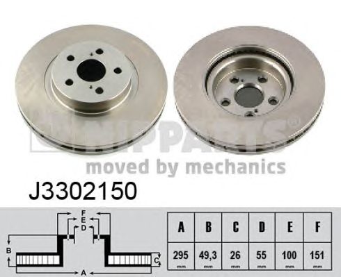 Купить NIPPARTS J3302150 ДИСК ТОРМОЗНОЙ ПЕРЕД 4351205110**