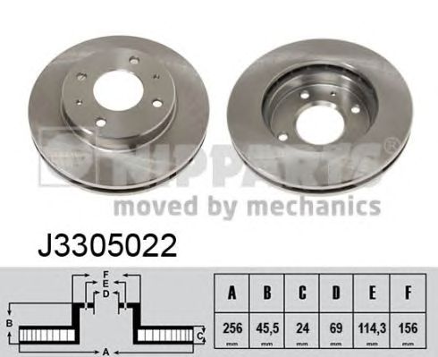 Купить NIPPARTS J3305022 Диск тормозной передний (Мин 2 шт)