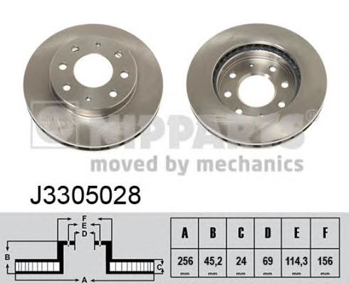 Купить NIPPARTS J3305028 Диск тормозной передний (Мин 2 шт)